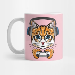 Playful Gamer: Kitten with Glasses Mug